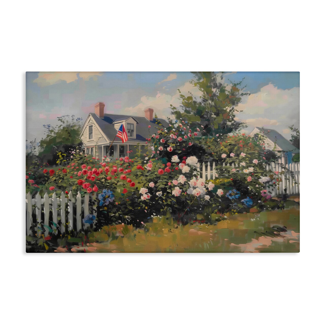 Stupell Industries Patriotic Cottage Garden Canvas Wall Art Design by Arlington Prints